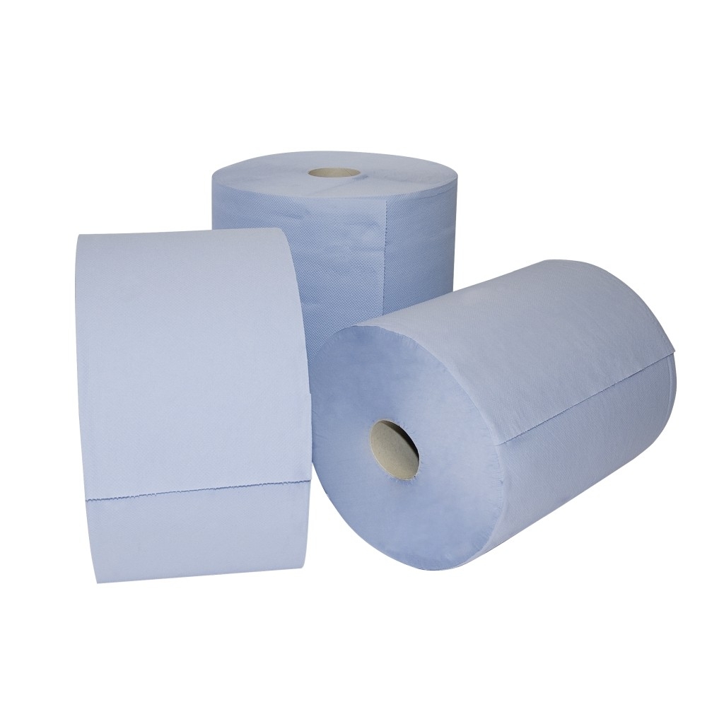 Bild von Putzpapierrolle 38x36cm 3-lag. - (2 St.), blau, 500 Blatt, CAR1 (VPE=1 Stück)